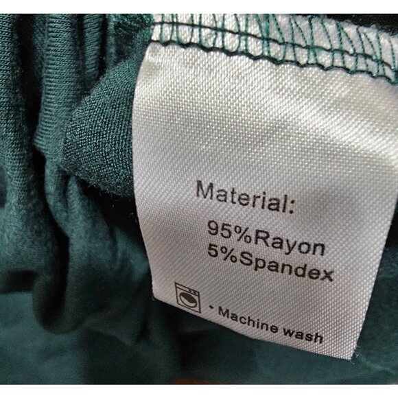 Green Short-Sleeve V-Neck Wrap Midi Dress By Weaczzy Medium - Picture 6 of 10